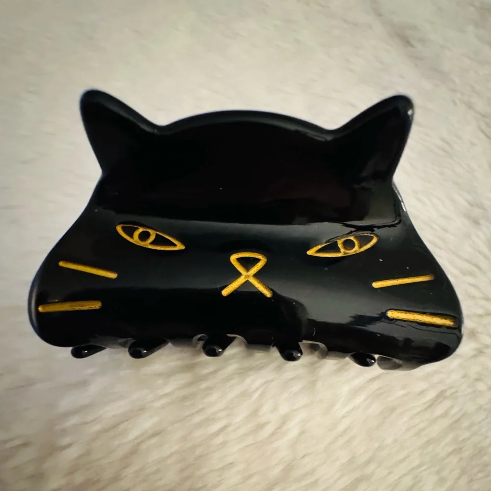 Hair Claw Clip, Halloween, Black Cat - Picture 1 of 5